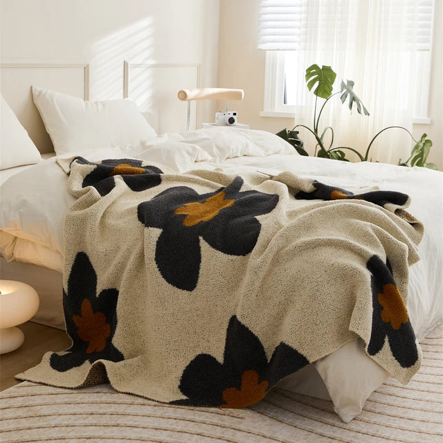 Scandinavian Flower Throw Blanket