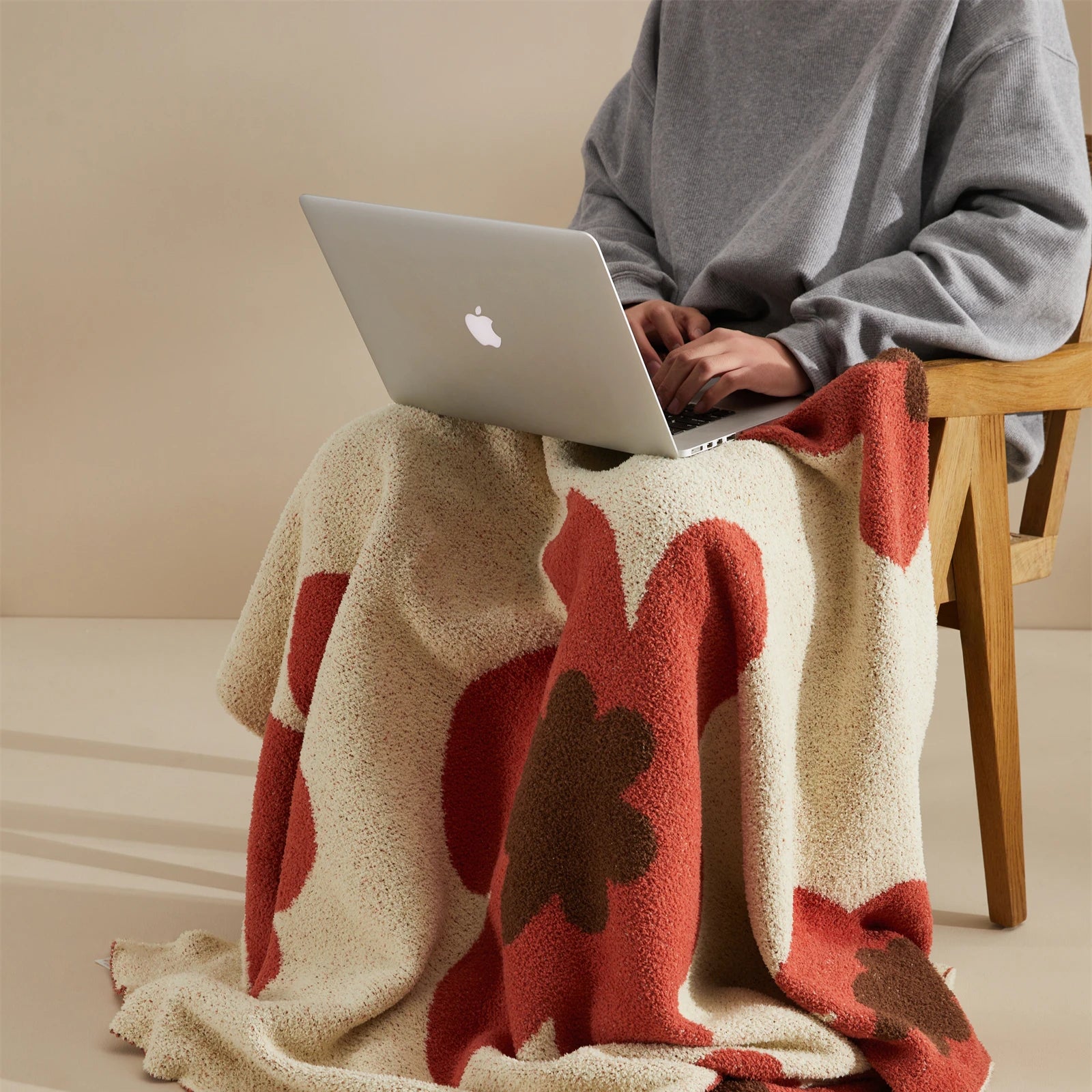 Scandinavian Flower Throw Blanket