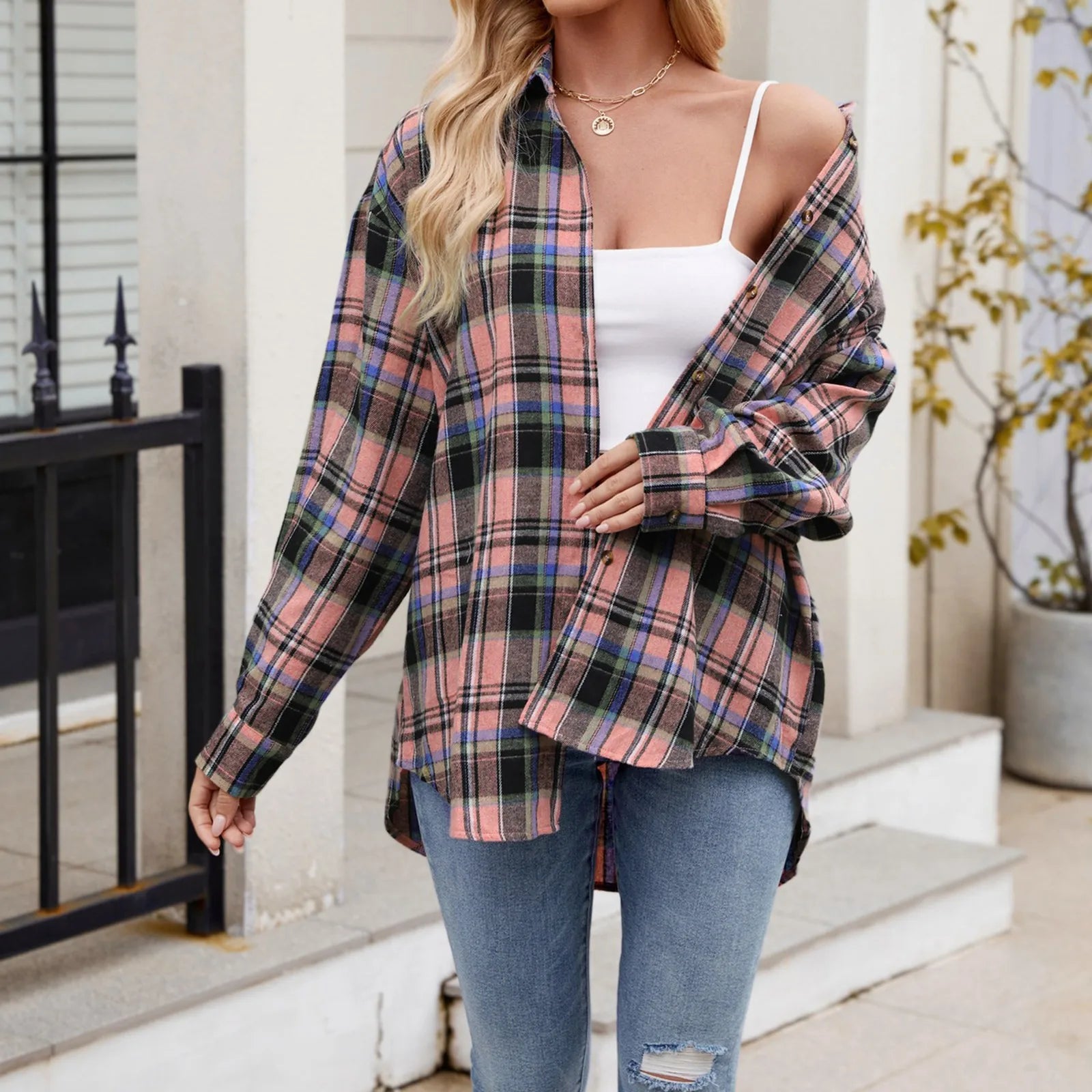 Serene Trails Plaid Shirt